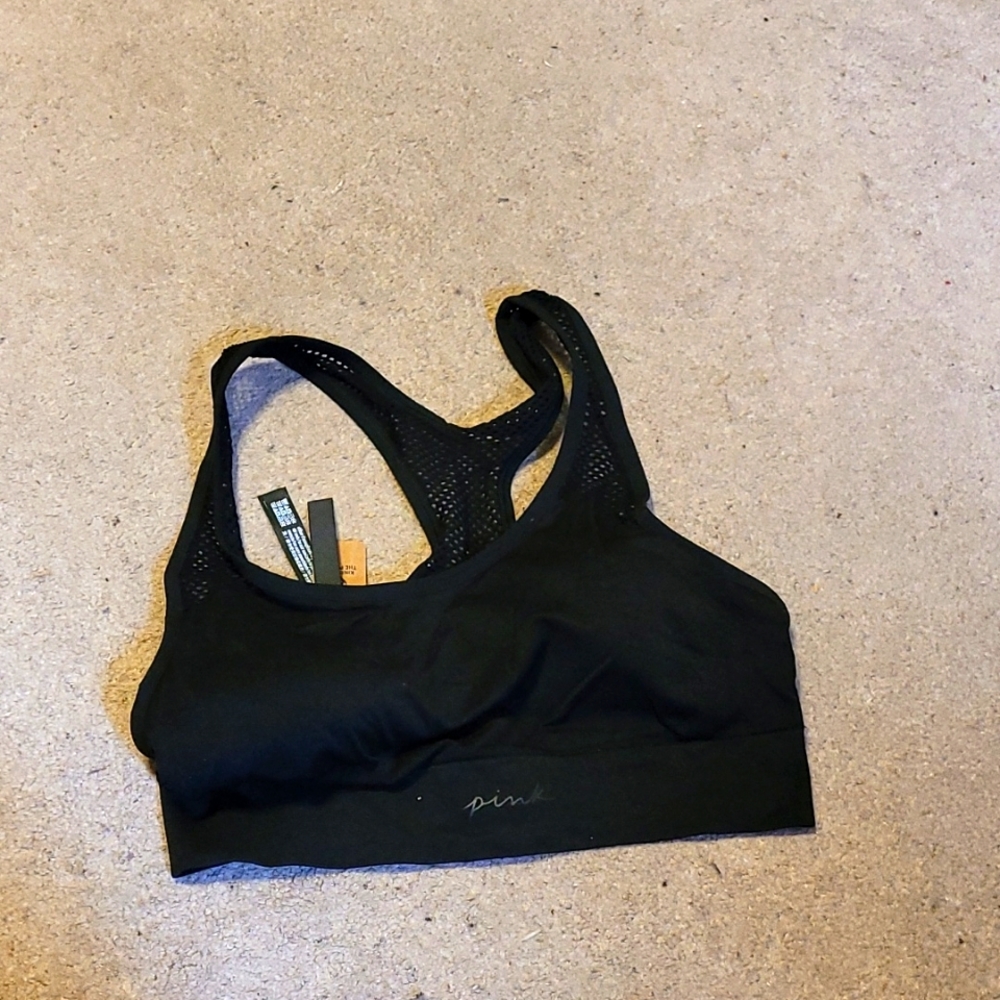 Pink sports bra